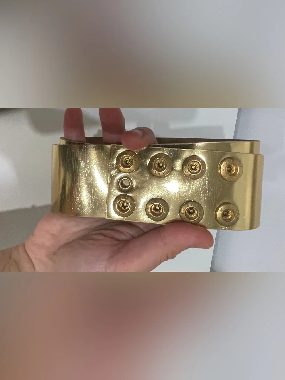 Michael Kors Gold Metalic Leather Belt, 8